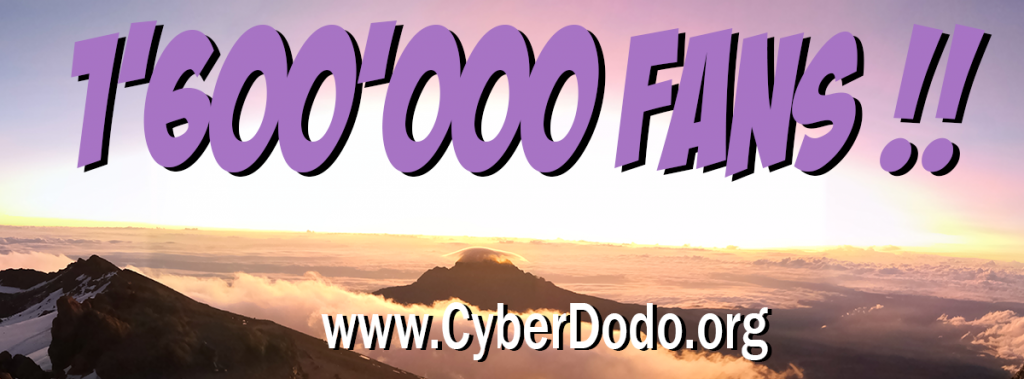 1'600'000 fans pour CyberDodo, avec en fond la magnifique vue depuis le sommet du Kilimandjaro